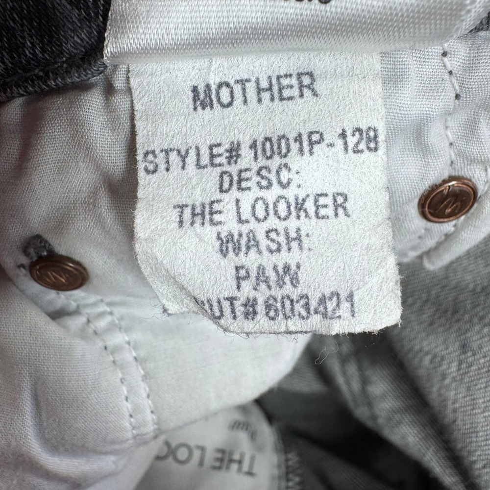 Mother The Looker Skinny Jeans 28* Paw Grey Leopard Animal Print 30x31 1001P-128 - Picture 5 of 12